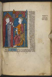 İncil ve diğer metinlerin çeşitli kitaplarından Esther ve Ahasverus ('Kuzey Fransız Miscellany' veya daha önceki 'British Museum Miscellany') by Unbekannter Künstler