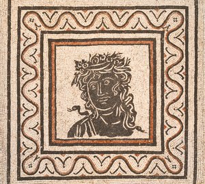 Ortasında bir mevsim resmi bulunan zemin mozaiği, MS 3. yüzyıl, Roma ulusal müzesi (museo nazionale romano), Roma, İtalya by Unbekannter Künstler