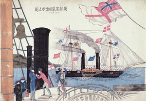 Yabancı buharlı gemiler, Nagasaki, Japon by Unbekannter Künstler