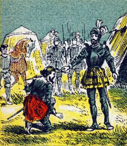 Francois I şövalye silahı Bayard tarafından 15 Eylül