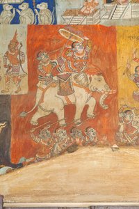 Reamker, Siem Reap, Kamboçya'dan sahneleri tasvir eden Wat Bo duvarlarını süsleyen freskler (fotoğraf) by Unbekannter Künstler