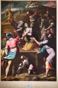Cesare, Duomo (Aziz Lawrence Katedrali), içeride, Vaftizhane (eskiden Eski Aziz John Kilisesi): "Aziz Catherine Şehitliği", Cesare ve Alessandro Semino by Unbekannter Künstler