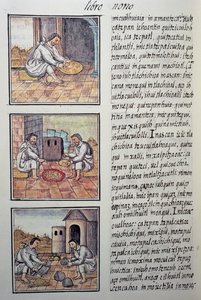İspanyol fetihinden sonra altın işleme, İspanyol misyoner Fray Bernardino de Sahagun (1499-1590) tarafından Florentine Codex, Yeni İspanya Şeylerinin Genel Tarihi
