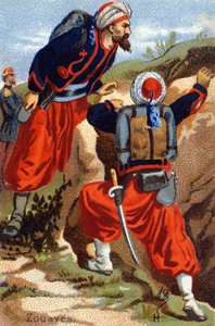 H: Zouaves. "Askeri Alfabe" gravürü. Illustrator