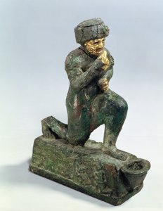 Hammurabi, Babil kralı, kutsal bir ağacın önünde dua ederken, MÖ 1750 dolayları (bronz ve altın) by Unbekannt