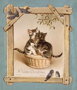 "Mutlu Noeller Kittens diyor" (chromolithho) by Unbekannter Künstler