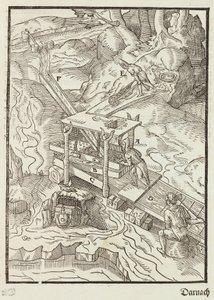 Altın Cevherinin Yıkanması - Cevherlerin Tanımından Gravür ve Madenciliğin Temel Yöntemleri, Lazarus Ecker by Unbekannt