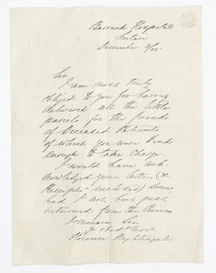 Florence Nightingale tarafından Scutari Barrack Hastanesi'ndeyken yazılan mektup (kağıt üzerine mürekkep) by Unbekannt