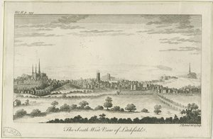 Lichfield - Güney Batı Görünümü: gravür, nd [c 1764] by Unbekannt