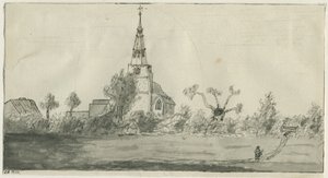 Lichfield - St. Michael Kilisesi: sepya yıkama çizimi, ve [?18. yüzyılın sonu] by Unbekannt