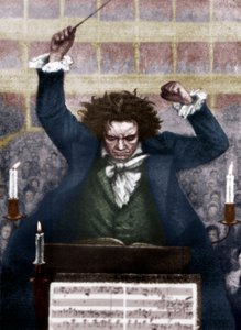 Baton ile iletken Ludwig van Beethoven - Katzaroff tarafından. Alman besteci by Unbekannt