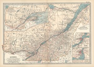 Quebec, Kanada Haritası, c.1900 (gravür) by Unbekannter Künstler