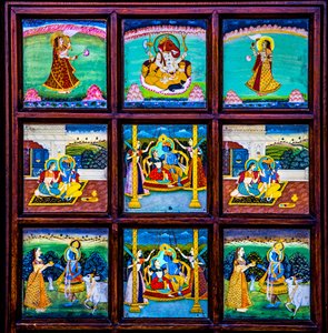 Rajasthan, Rajasthan, Hindistan, Asya'da minyatür resim, sanat ve zanaat (fotoğraf) by Unbekannter Künstler