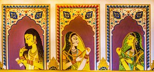 Rajasthan, Rajasthan, Hindistan, Asya'da minyatür resim, sanat ve zanaat (fotoğraf) by Unbekannter Künstler