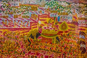 Jodpur'daki kaleden minyatür resim, Holi festivali, Mandawa, Rajasthan, Hindistan, Asya (fotoğraf) by Unbekannter Künstler