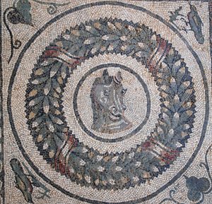 Peristil mozaiği. Bir atın kafasını temsil eden detay. 3. - 4. yüzyıl. Casale, Sicilya