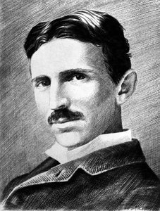 Nikola Tesla, Hırvat doğumlu Sırp mühendis, fizikçi ve mucit, 1885 dolayları by Unbekannter Künstler
