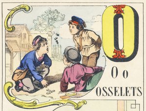 O : osselets - Oyunlar Alfabesi, c.1890 (illüstrasyon) by Unbekannt