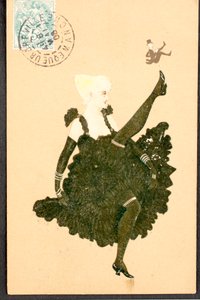 Eski kartpostal/Fransız Cancan/Belle Epoque Kadını by William M. Timlin