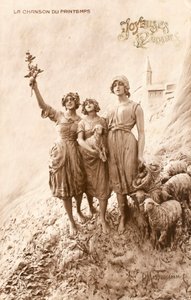 Eski kartpostal/Bahar şarkısı/Bergere/Koyun by William M. Timlin