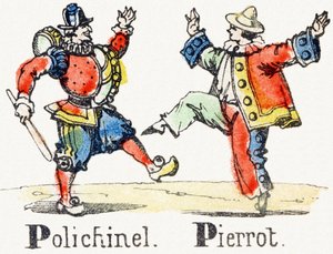 P - Polichinelle Pierrot - Çocuk Eğlence Alfabesi c.1890 (litografi) by Unbekannt