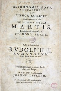 Johannes Kepler (Keppler) (1571-1630), Alman astronom, 1609'da Heidelberg'de yayınlanan 'Astronomia nova'nın (Yeni Astronomi) başlık sayfası by Unbekannt