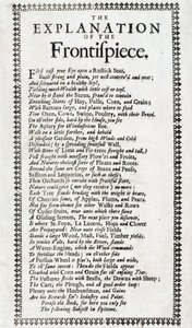 1697'de Londra'da yayınlanan John Worlidge (aktif 1669-1698) tarafından 'Systema agriculturae: Keşfedilen hayvancılığın gizemi' kitabının 4. baskısının şiir biçiminde başlık sayfası ve açıklaması by Unbekannt