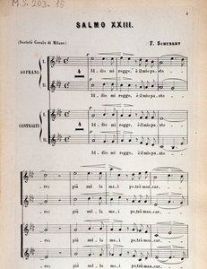 Mezmur 23, op 132, D 706, Franz Schubert'in nota sayfası by Unbekannter Künstler