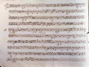 Pleyel'in bir Sinfonia konçertantının nota sayfası by Unbekannter Künstler