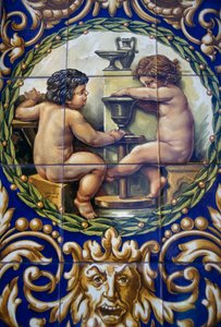 Boyalı el yapımı seramik dükkanı, Triana bölgesi, Sevilla, İspanya