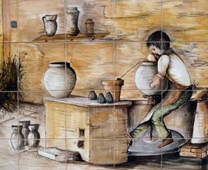 Ceramiche Desuir, Santo Stefano di Camastra, Sicilya, İtalya, Detay by William M. Timlin