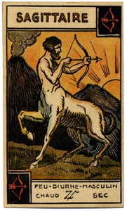 Paranormal. Astroloji. Yay (Okçu). Astrolojik kart: Le Tarot Astrologique (Astrolojik Tarot), Georges Muchery, Fransa by Unbekannter Künstler
