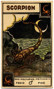 Paranormal. Astroloji. Akrep (Akrep). Astrolojik kart: Le Tarot Astrologique (Astrolojik Tarot), Georges Muchery, Fransa by Unbekannter Künstler