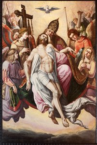 Bölge kilisesi (Parochiale kerk Sint-Dionysius van Lede). İç mekan. Koro. Bir resim. Varsayım. by Unbekannter Künstler