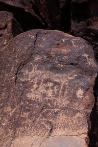 Hayvanları ve karakterleri betimleyen petroglifler - Petroglyph Ulusal Anıtı - Albuquerque, New Mexico, ABD (ABD) by William M. Timlin