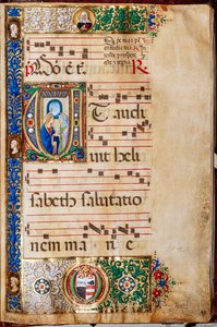 Piccolomini Kütüphanesi: Koro Kitabı, morina. 14.P., ff. 46r ile “St. Elizabeth, Giovanni di Giuliano Boccardi tarafından, Yaşlı Boccardino olarak bilinir. by Unbekannter Künstler