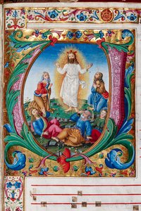 Piccolomini Kütüphanesi: koro kitabı, morina. 29.13, ff. Florentine aydınlatıcı tarafından “Dönüşüm” ile 30r. Detay. by Unbekannter Künstler