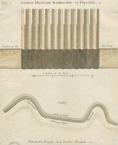 Pipehill - Askeri barikat: suluboya çizimi, nd [1749-1823] by Unbekannt