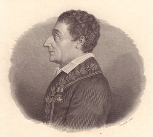 İtalyan matematikçi ve astronom Joseph-Louis Lagrange veya Giuseppe Lodovico Lagrangia (1736-1813) portresi, Locatelli tarafından madalyadan bakır oyma by William M. Timlin