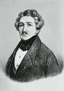 Louis-Jacques-Mande Daguerre (1787-1851), Fransız sanatçı, fizikçi ve kimyager portresi, fotoğrafın dagerreyotipi sürecini icat etmesiyle tanınan