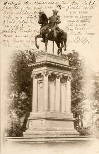 Kartpostal/Lafayette Heykeli/Louvre Mahkemesi/Paris/Seine/Ile de France/Fransa by William M. Timlin