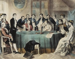 1801 yılında Volta tarafından Birinci Konsül Napolyon Bonapart