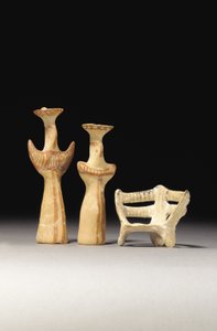 Psi tipi kadın idol, Tau tipi kadın idol ve taht modeli, MÖ 1400-1200 by Unbekannt