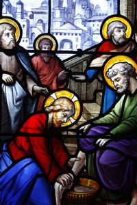 Saint Aignan Kilisesi İsa öğrencilerinin ayaklarını yıkıyor, Chartres, Fransa by Unbekannt