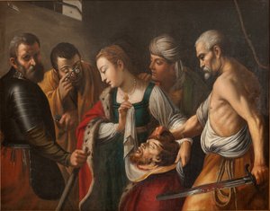 Vaftizci Yahya'nın başını tutan Salomon. G. Seghers, 17. yüzyılın başları (tuval üzerine yağlıboya) by Unbekannter Künstler