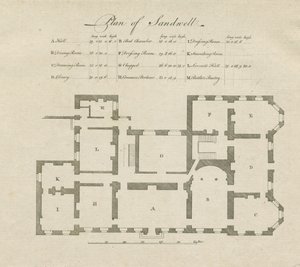 Sandwell Park - Salonun Planı: gravür ve [?18. yüzyıl] by Unbekannt