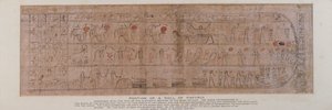 Ahşap bir Ptah-Sokar-Osiris figürünün kaidesinde bulunan, güneş tanrısının gün doğumunda gökyüzüne doğuşunu anlatan Amtuat Kitabı