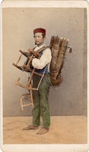 Küçük metier: genç bir sandalye doldurucunun portresi, Venedik. 19. yüzyıl Karton üzerine baskı Dim. 10,5x6 cm by Unbekannt