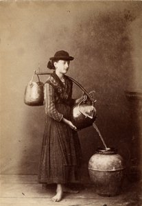 Küçük ölçüler: bir su taşıyıcısının portresi. 19. yüzyıl Karton üzerine baskı Dim. 6x8.7 cm by Unbekannt