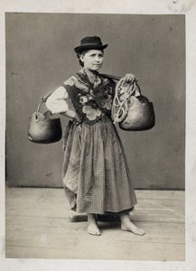 Küçük ölçüler: su taşıyıcısının portresi, Venedik. 19. yüzyıl Karton üzerine baskı Dim. 9,3x12 cm by Unbekannt